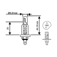 LÂMPADA 12V 55W P14,5S  - GL55H1